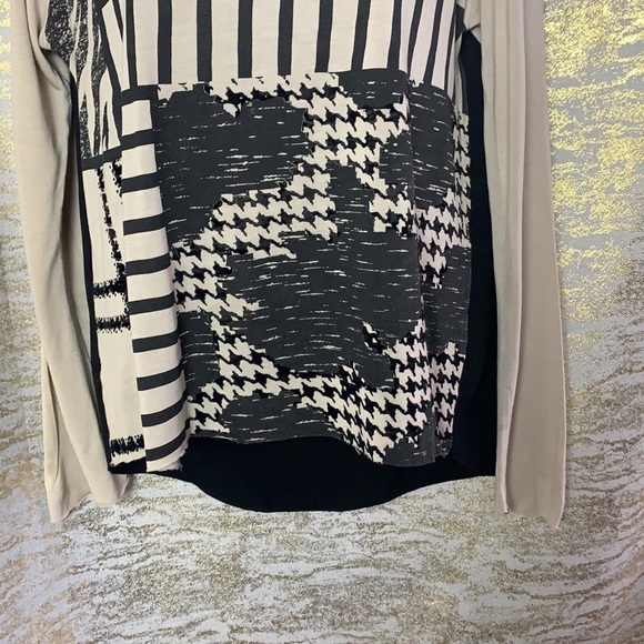 Zara W/B Collection Black/Beige Contrast Top T-Shirt Size S - Picture 6 of 13